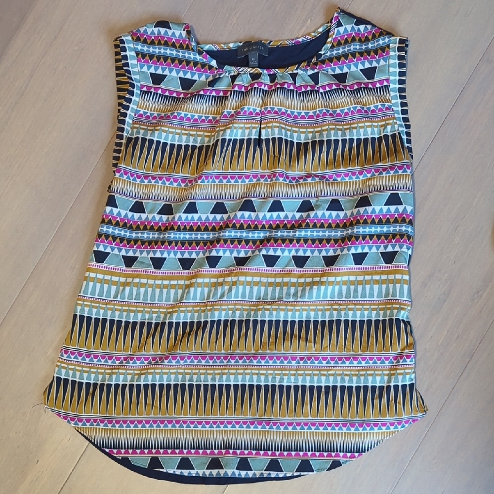 The Limited Geometric Patterned Sleeveless Blouse